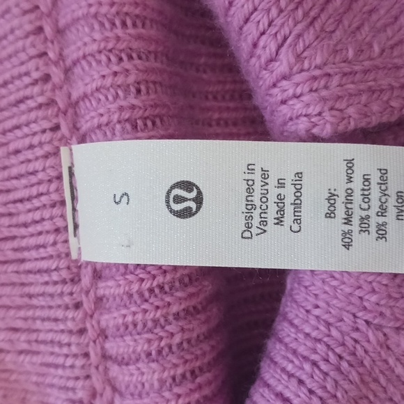 Lululemon Collared Merino Wool-Blend Sweater in Dahlia Mauve, Size S - Picture 13 of 14